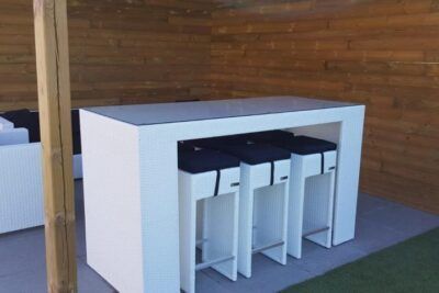 Bartafel-set Wit wicker