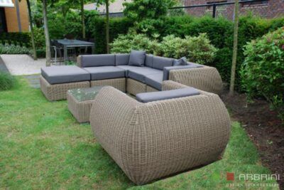 Kussen-hoezenset voor Loungeset Curved 15cm dikke kussens luxe stof