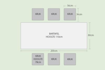 Afdek-hoezen bartafel set