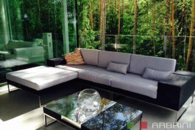 Loungeset Lineo 3 meter wicker zwart